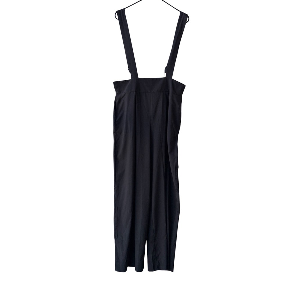 Unique Vintage Black Wide Leg Suspender Jumpsuit Overalls Retro High Waist